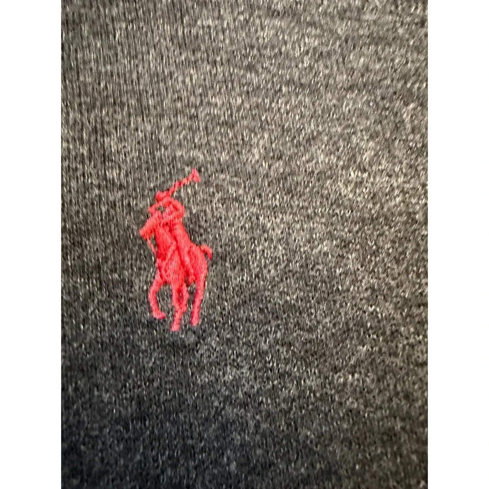 Polo Ralph Lauren Mens XL Charcoal Gray Estate Rib Quarter Zip Pullover Sweater